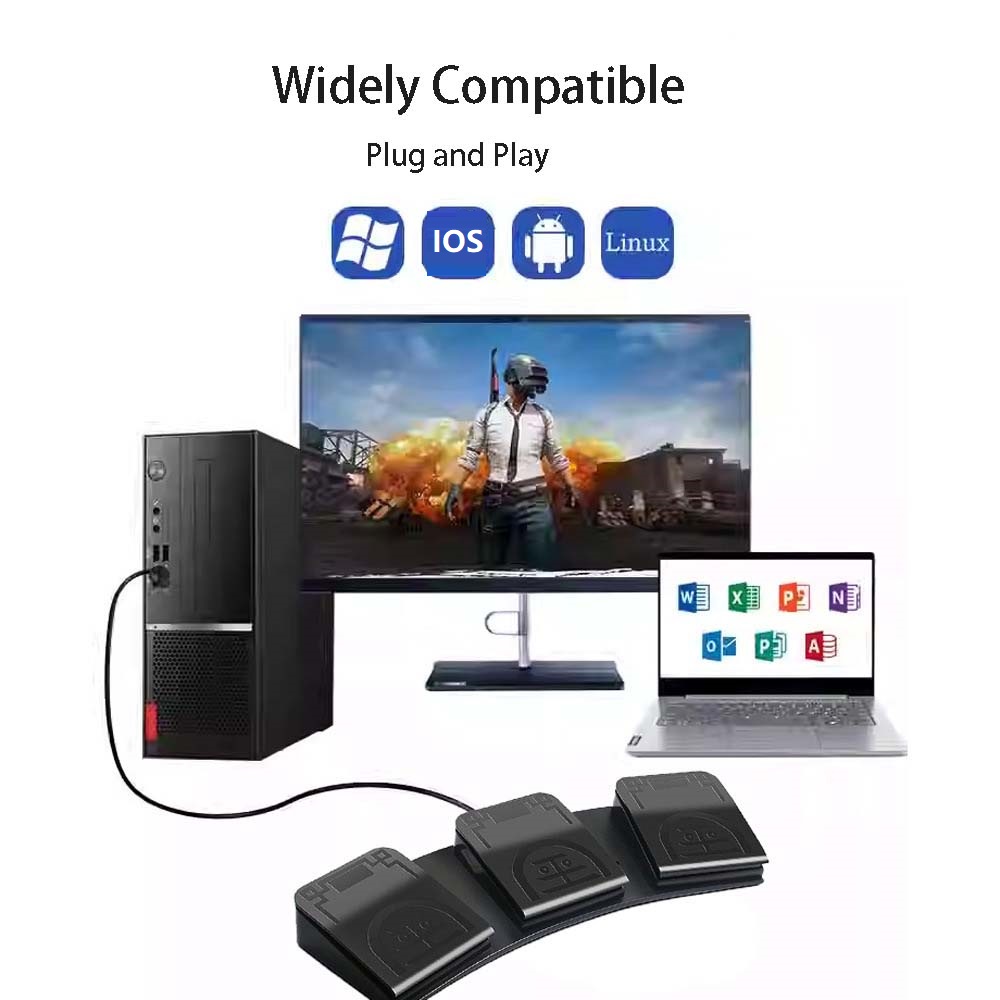 Usb Foot Pedal Gaming - Pédale de commande MIDI USB, interrupteur,