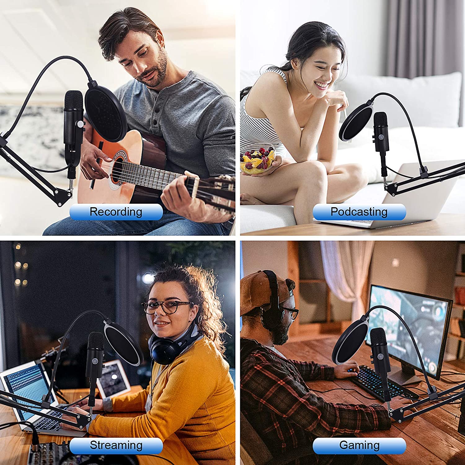 Microphone à condensateur USB  - Pc Gaming Youtubers avis et prix