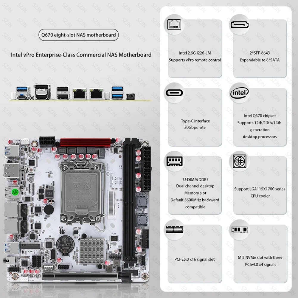 Kit de carte mère NAS ITX Q670 - Pc Gaming I7 14Th Gen avis et prix