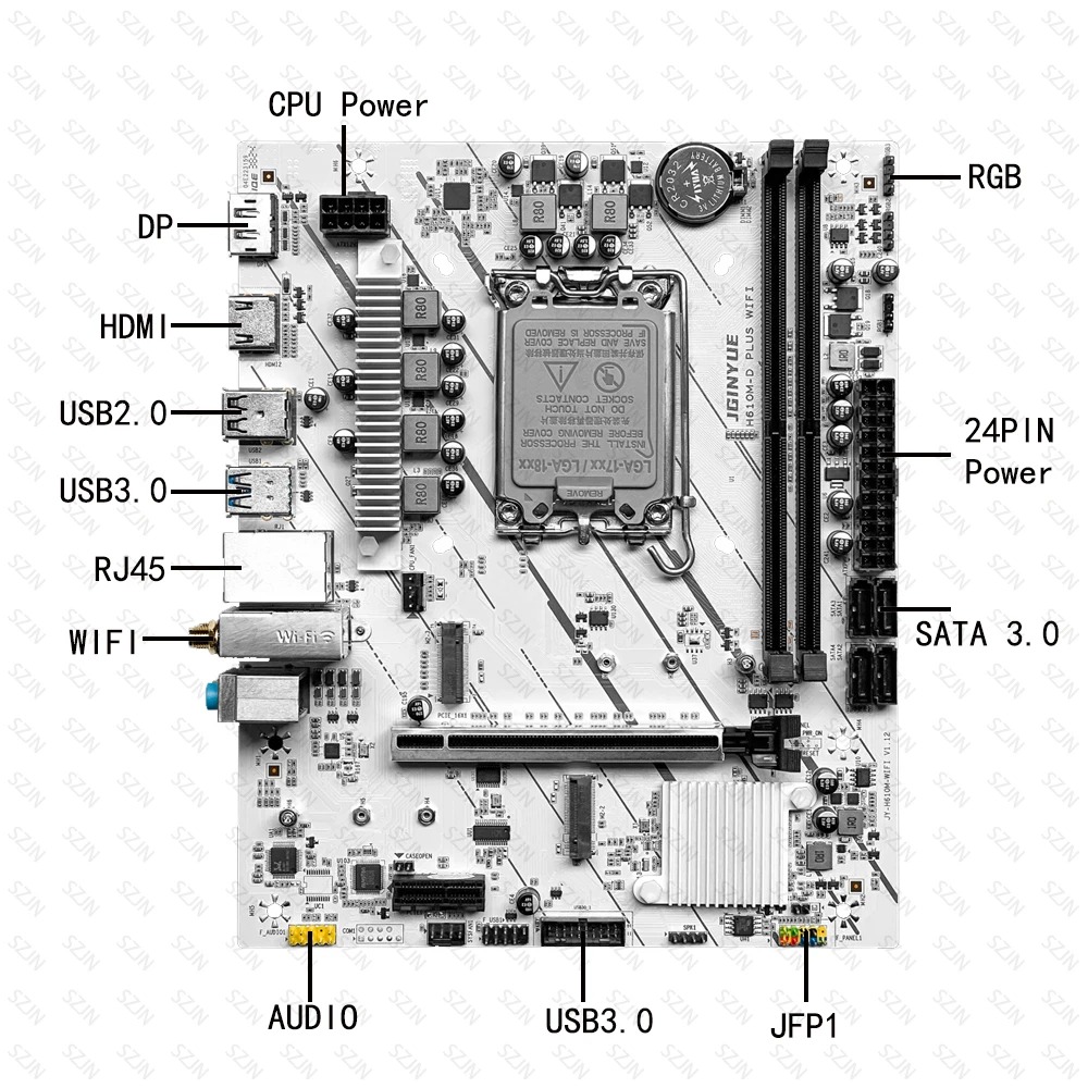 Carte mère JGINYUE H610M, sock - Pc Gaming I7 14Th Gen avis et prix