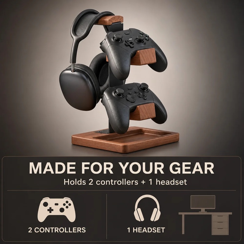 Support de casque en bois, sup - Pc Gaming Earphones avis et prix